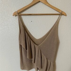 Elegant Tan Knit Women's Top